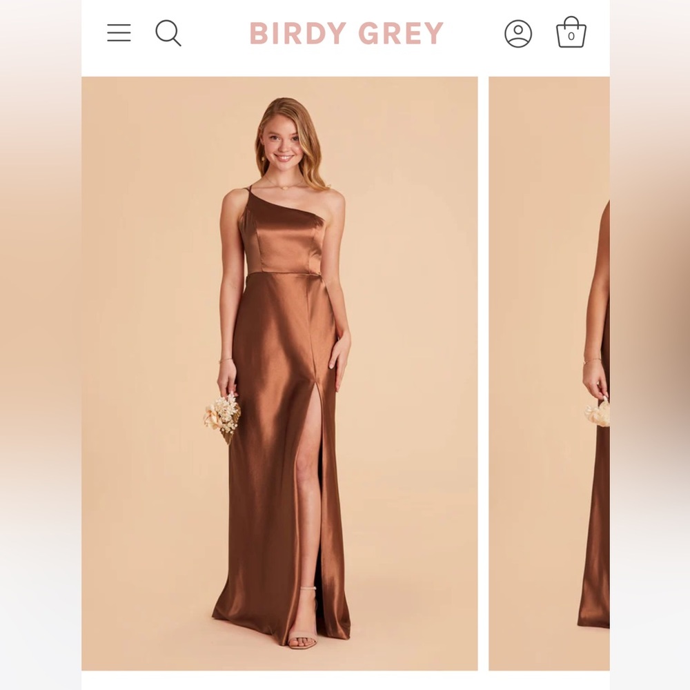 Buddy Grey Bridesmaid Dress Satin Rust